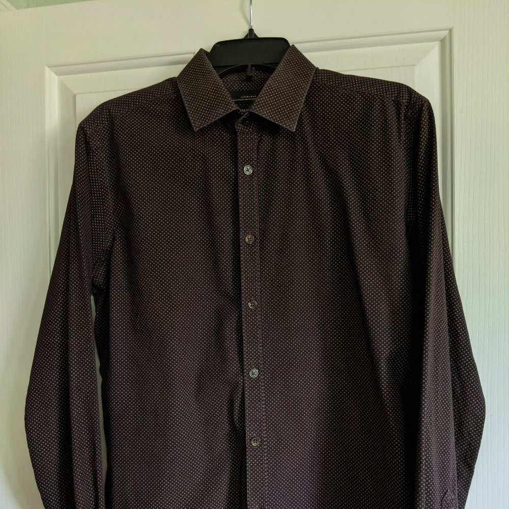 Zara Man Black Tag slim fit long slv dress shirt